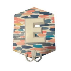 NWOT Coat Hook for Girl's Room Multicolor with Letter 'E' Decorative